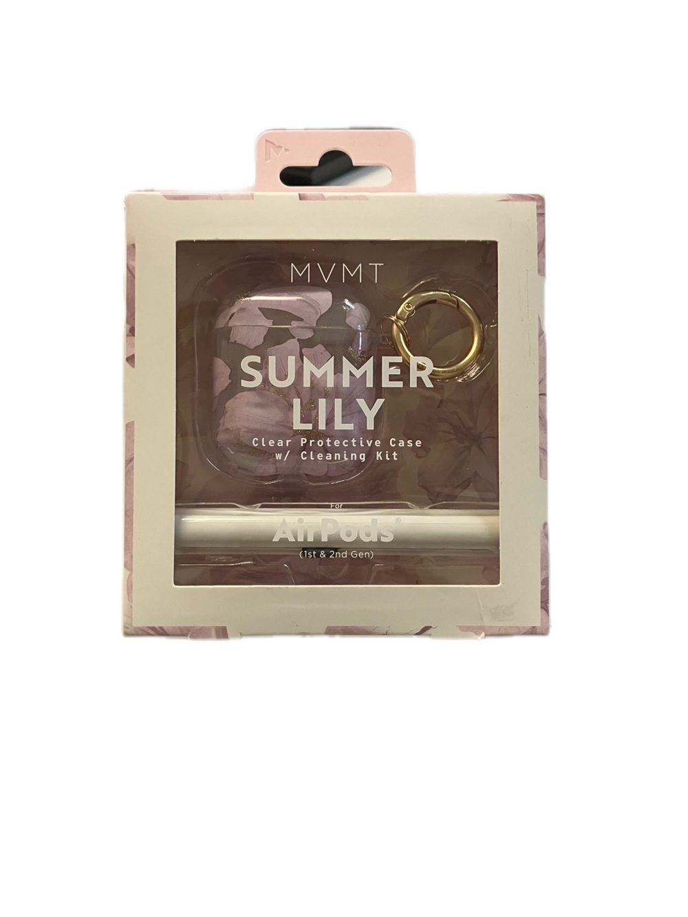 MVMT Summer Lily Themed Clear Case With Cleaning Kit. (1st And 2nd Gen)